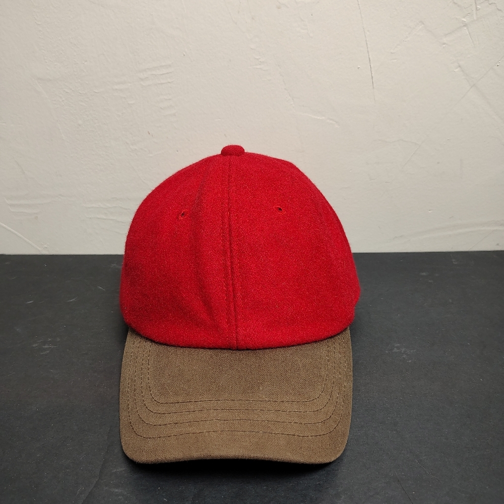 LL Bean Wool Hat Cap Snap Back Red Brown
